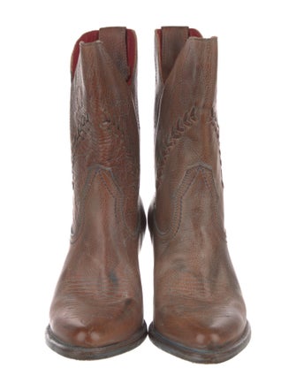 Bed Stu Leather Whipstitch Trim Western Boots