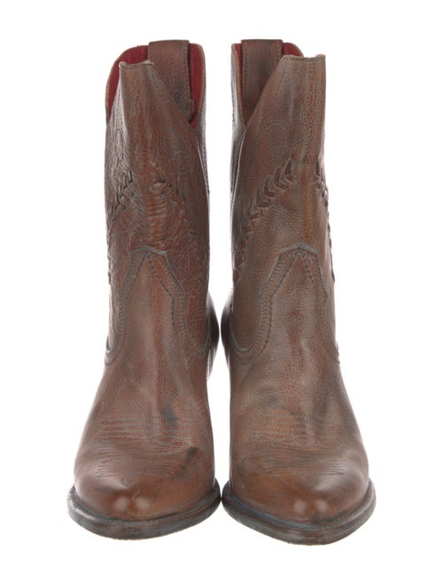 Bed Stu Leather Whipstitch Trim Western Boots