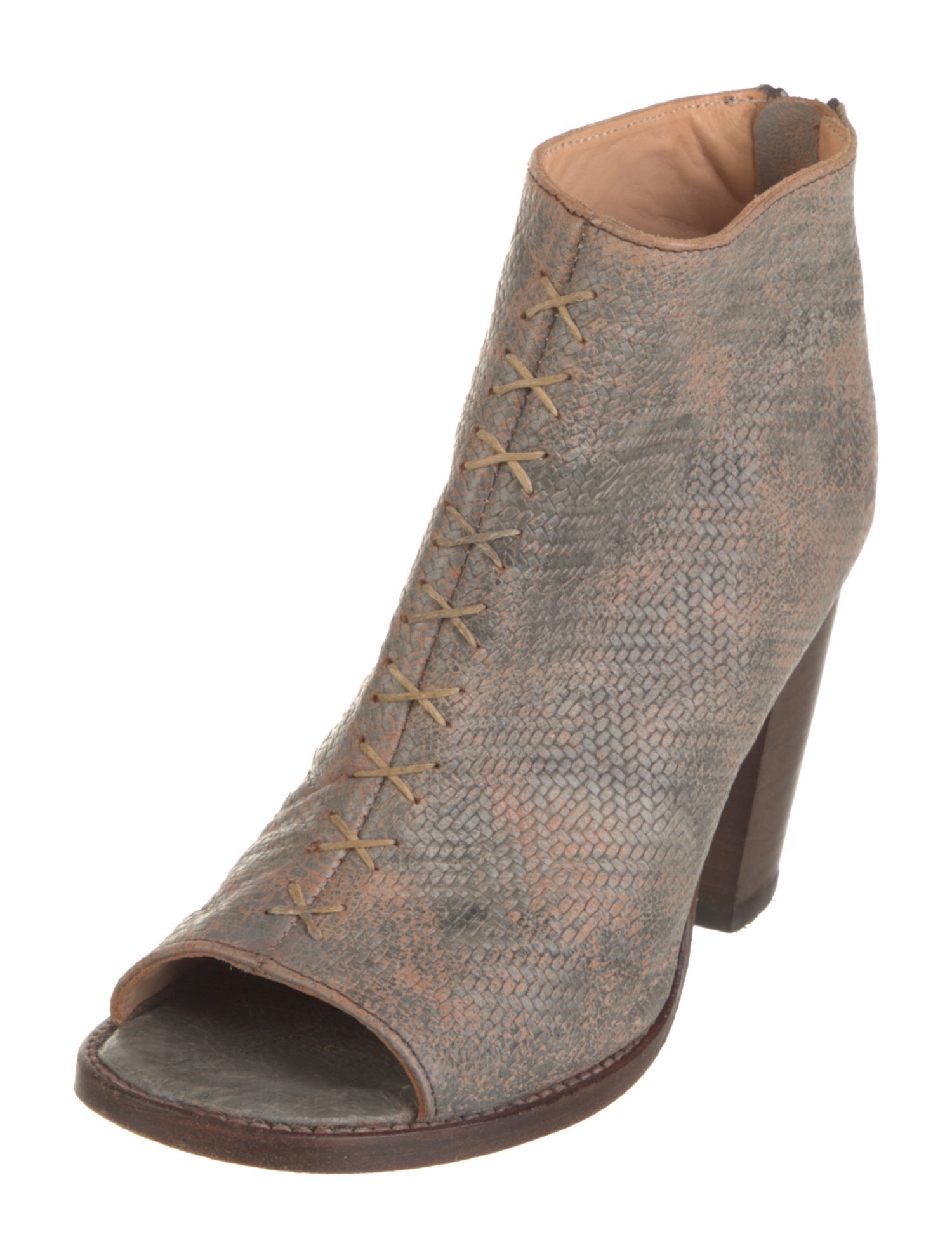 Bed Stu Leather Patterned Boots