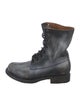 Bed Stu Leather Distressed Accents Combat Boots