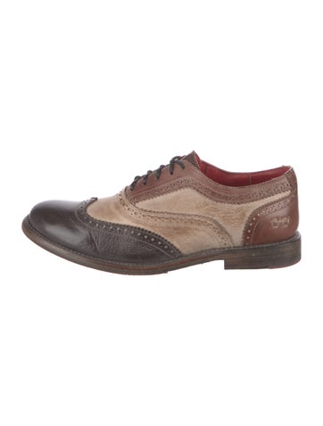 Bed Stu Flats Leather Colorblock Pattern Oxfords 8.5
