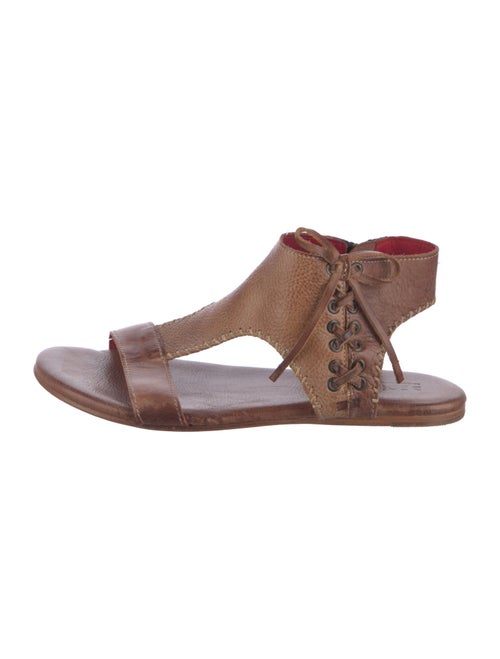 Bed Stu Leather Whipstitch Trim T-Strap Sandals