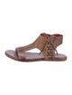 Bed Stu Leather Whipstitch Trim T-Strap Sandals