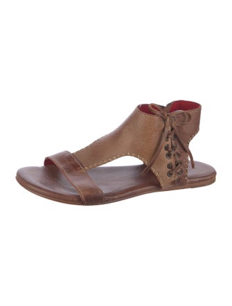 Bed Stu Leather Whipstitch Trim T-Strap Sandals