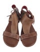Bed Stu Leather Whipstitch Trim T-Strap Sandals