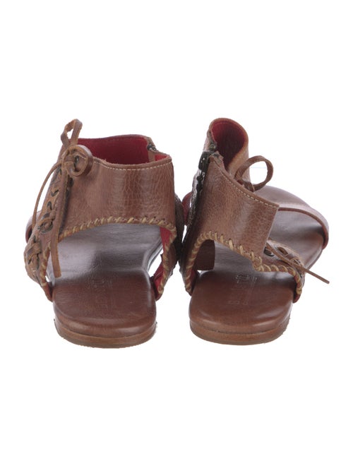 Bed Stu Leather Whipstitch Trim T-Strap Sandals