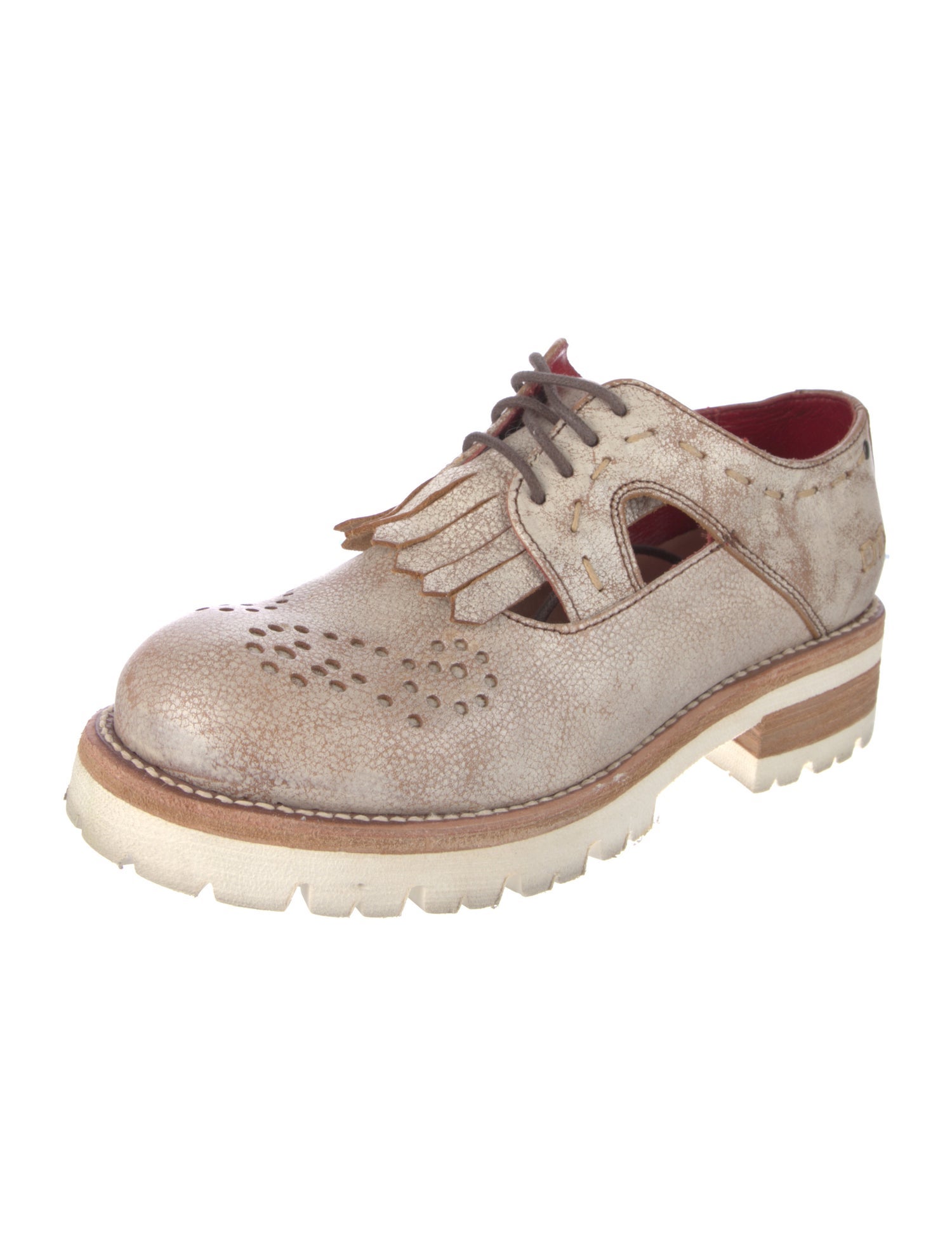 Bed Stu Leather Eyelet Trim Oxfords
