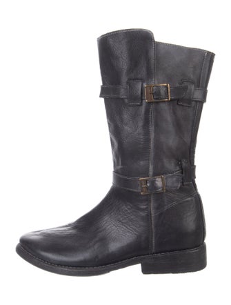Bed Stu Leather Distressed Accents Moto Boots