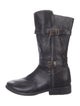 Bed Stu Leather Distressed Accents Moto Boots