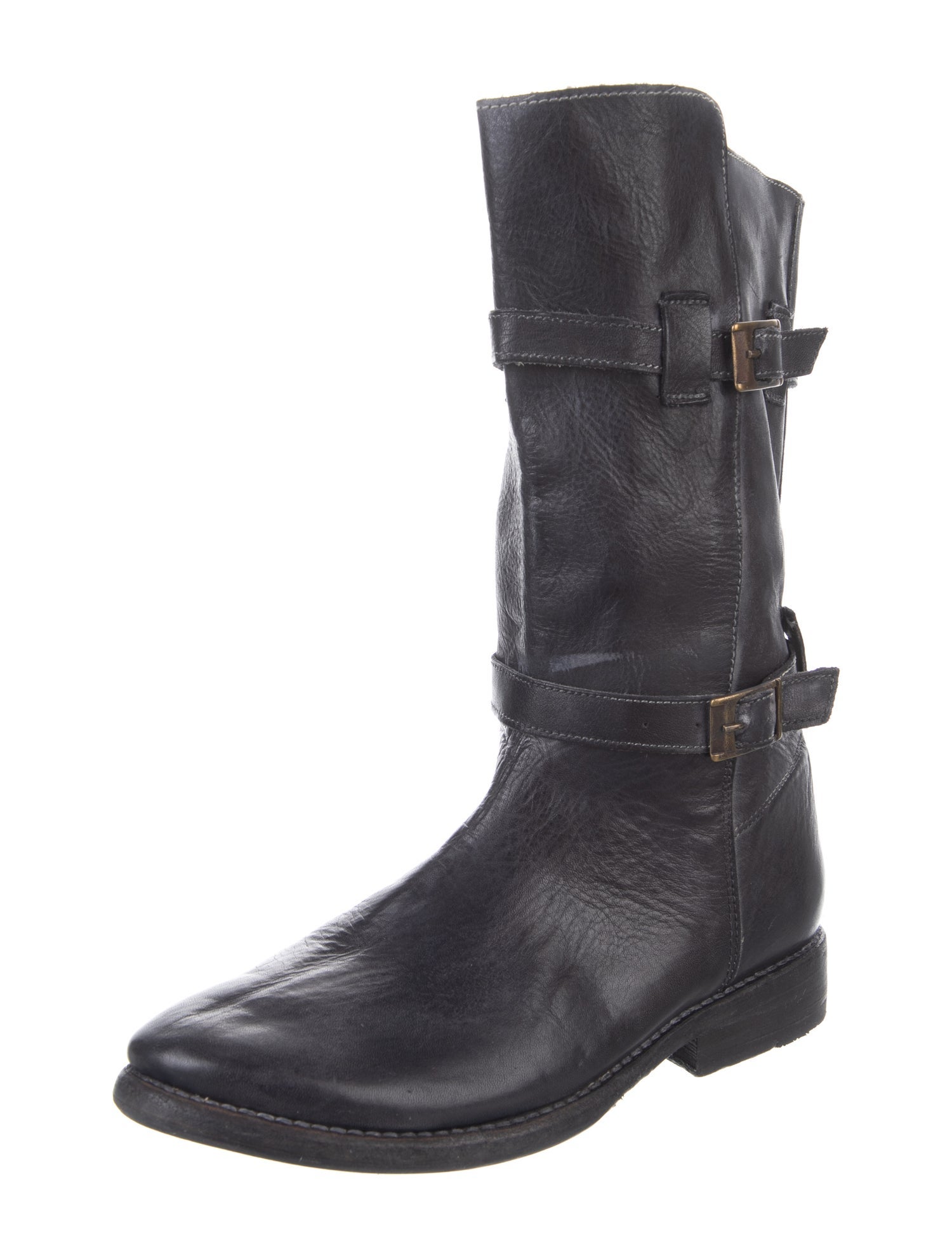 Bed Stu Leather Distressed Accents Moto Boots