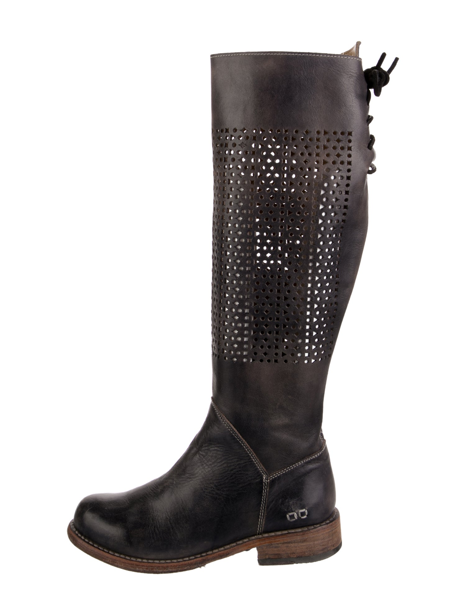 Bed Stu Leather Lasercut Accents Riding Boots