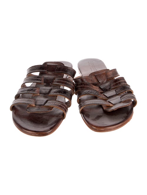 Bed Stu Leather Animal Print Slides
