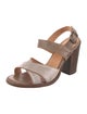 Bed Stu Leather Colorblock Pattern Slingback Sandals