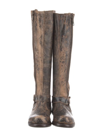 Bed Stu Leather Distressed Accents Riding Boots