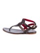 Bed Stu Leather Animal Print T-Strap Sandals