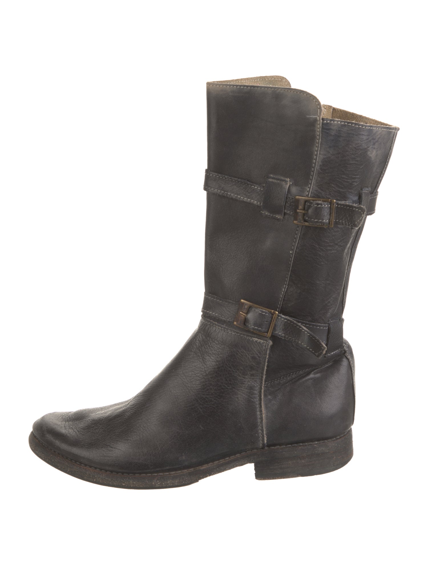 Bed Stu Leather Distressed Accents Moto Boots