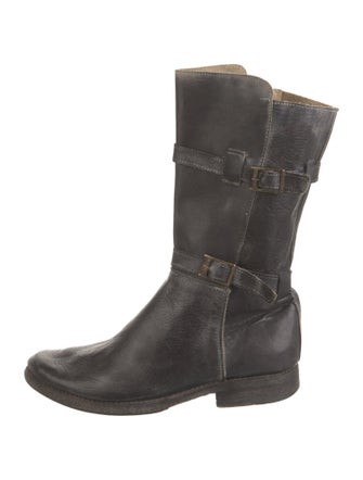 Bed Stu Leather Distressed Accents Moto Boots