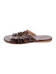 Bed Stu Leather Animal Print Slides