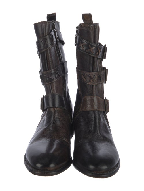 Bed Stu Leather Distressed Accents Combat Boots