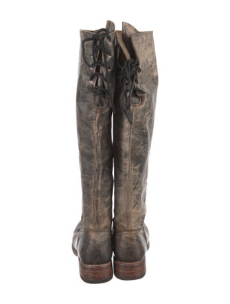 Bed Stu Leather Distressed Accents Riding Boots
