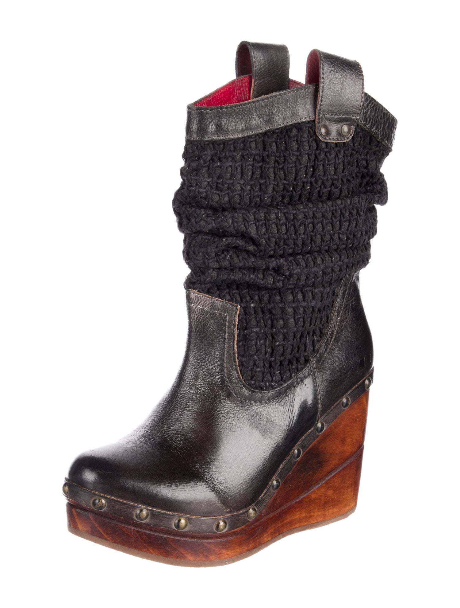 Bed Stu Patent Leather Sock Boots