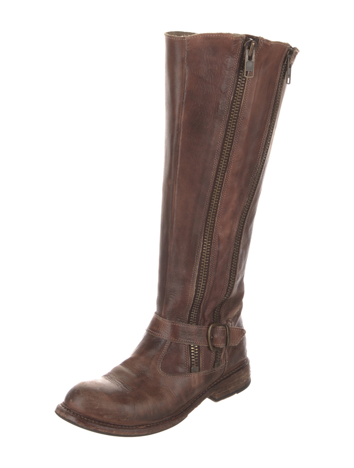 Bed Stu Leather Distressed Accents Riding Boots