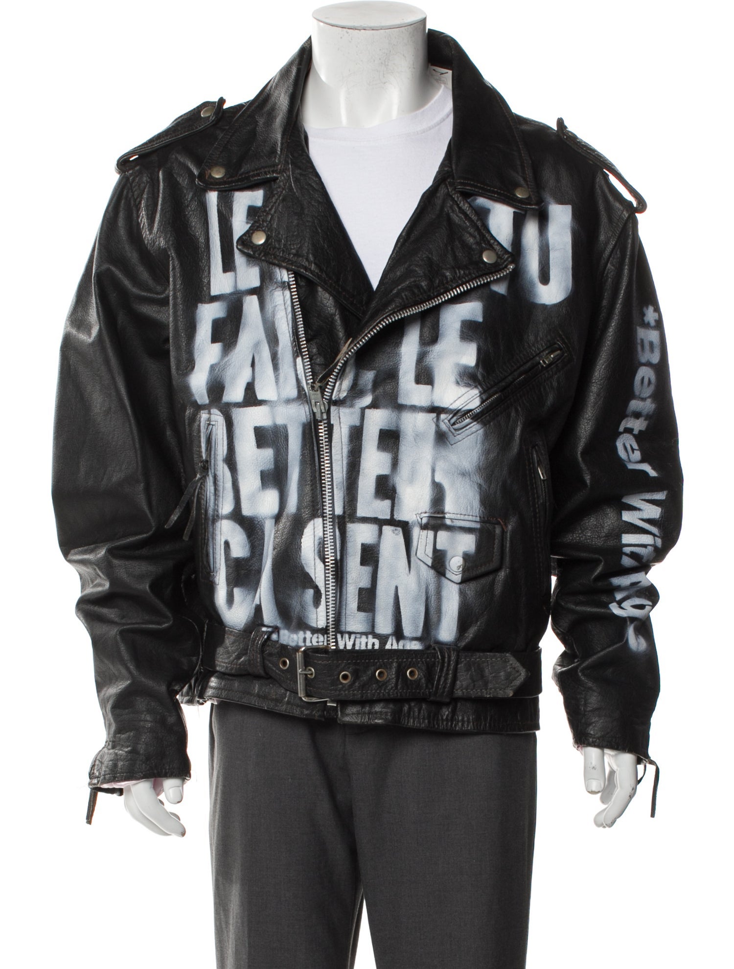 Better With Age Graphic Print Moto Jacket