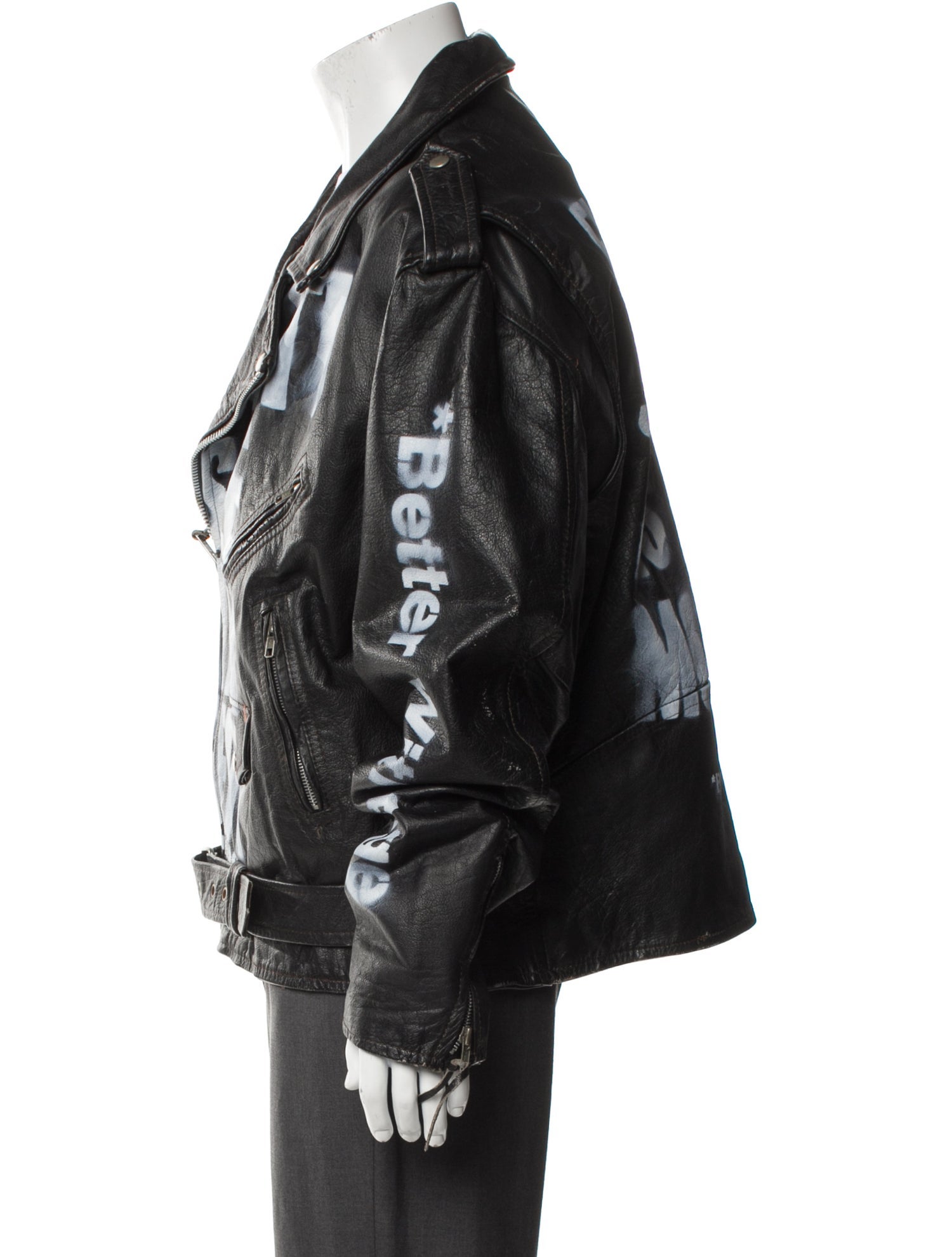 Better With Age Graphic Print Moto Jacket