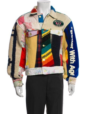 Pre-owned Better With Age Printed Denim Jacket In Multi