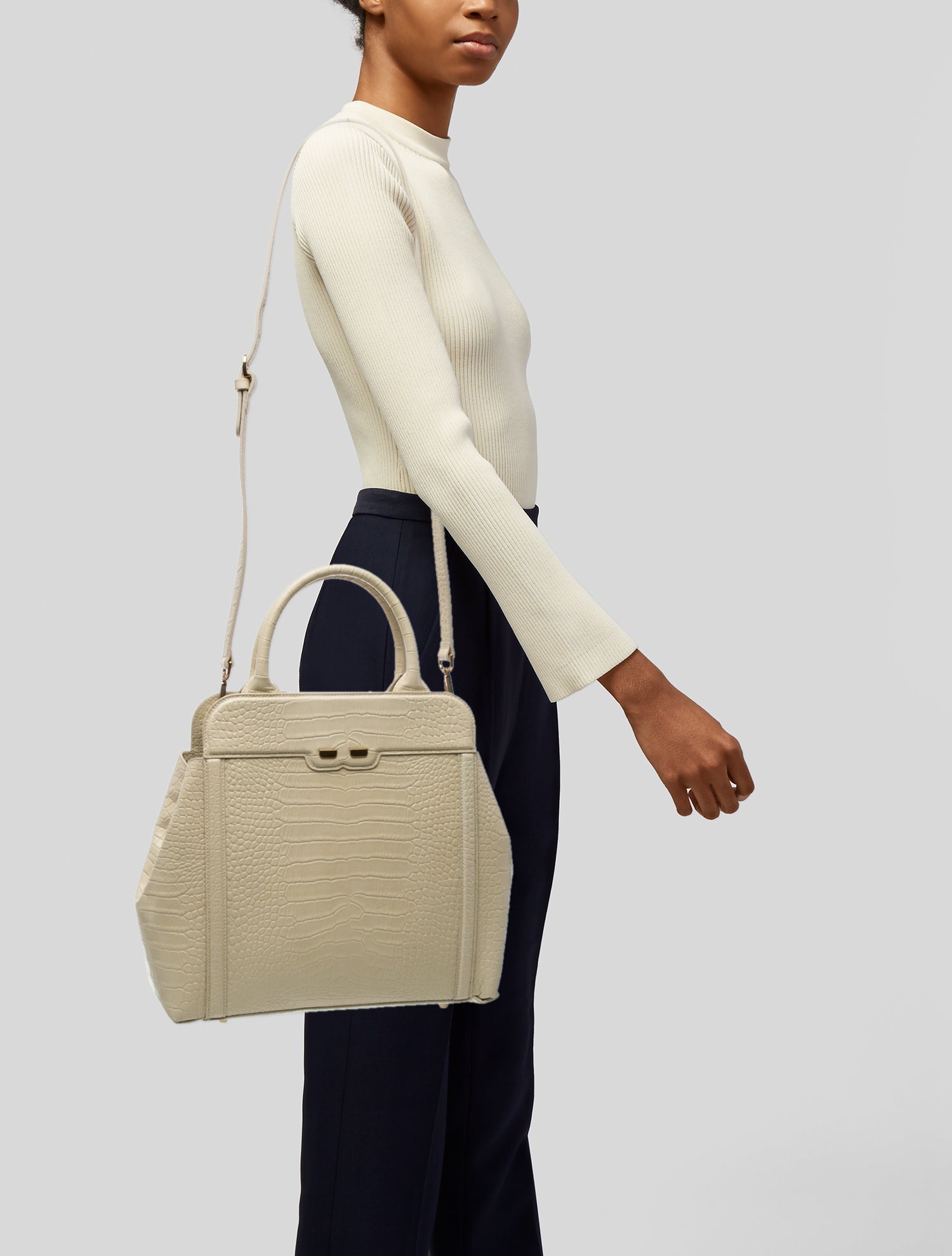 Bene Leather Top Handle Bag