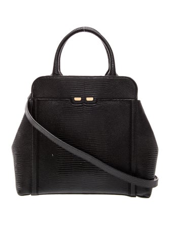 Bene Embossed Leather Top Handle Bag