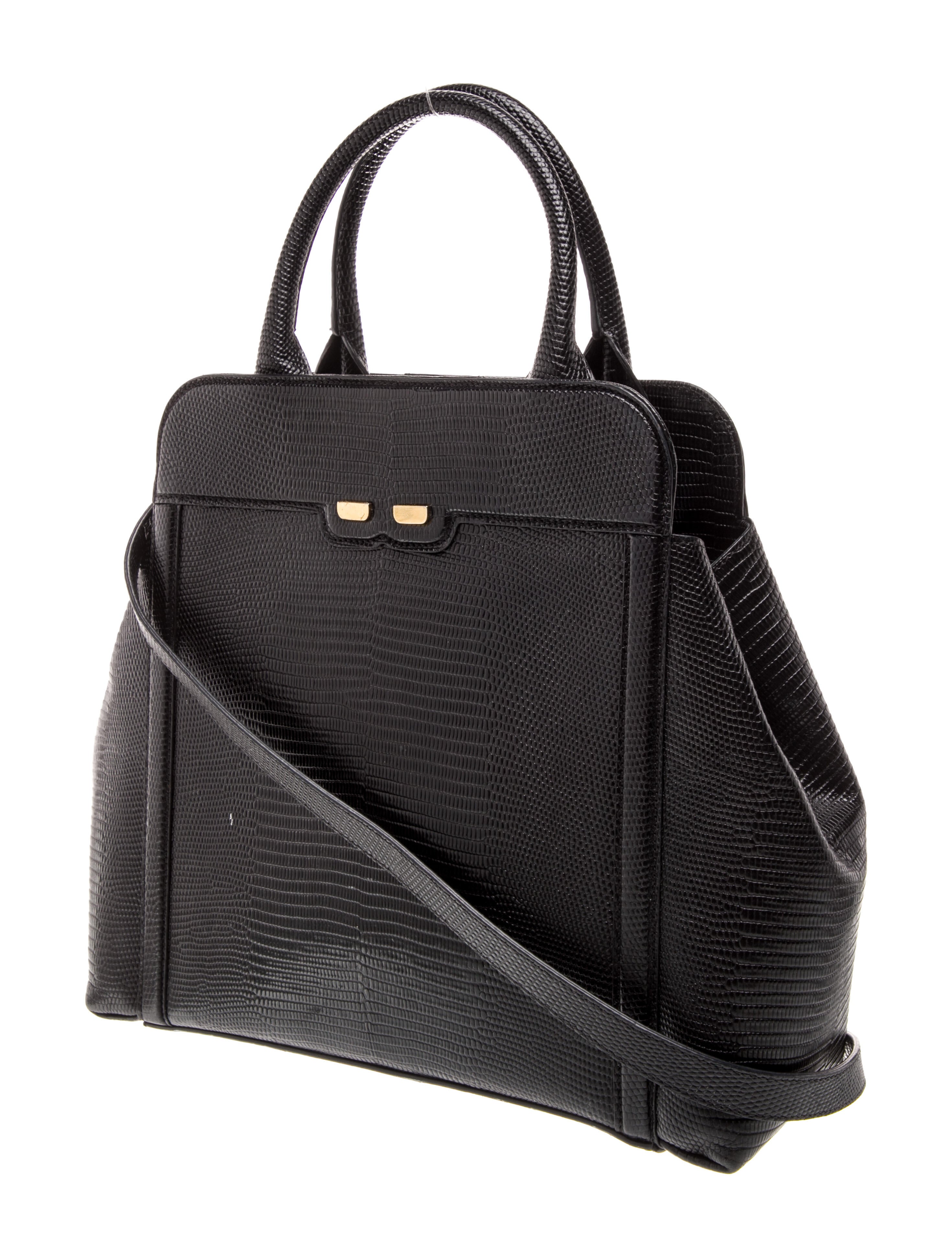 Bene Embossed Leather Top Handle Bag