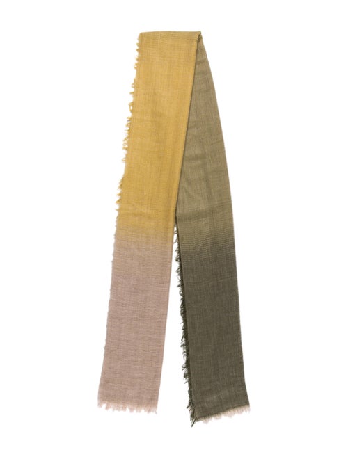 Begg & Co Cashmere Tie-Dye Print Scarf Green