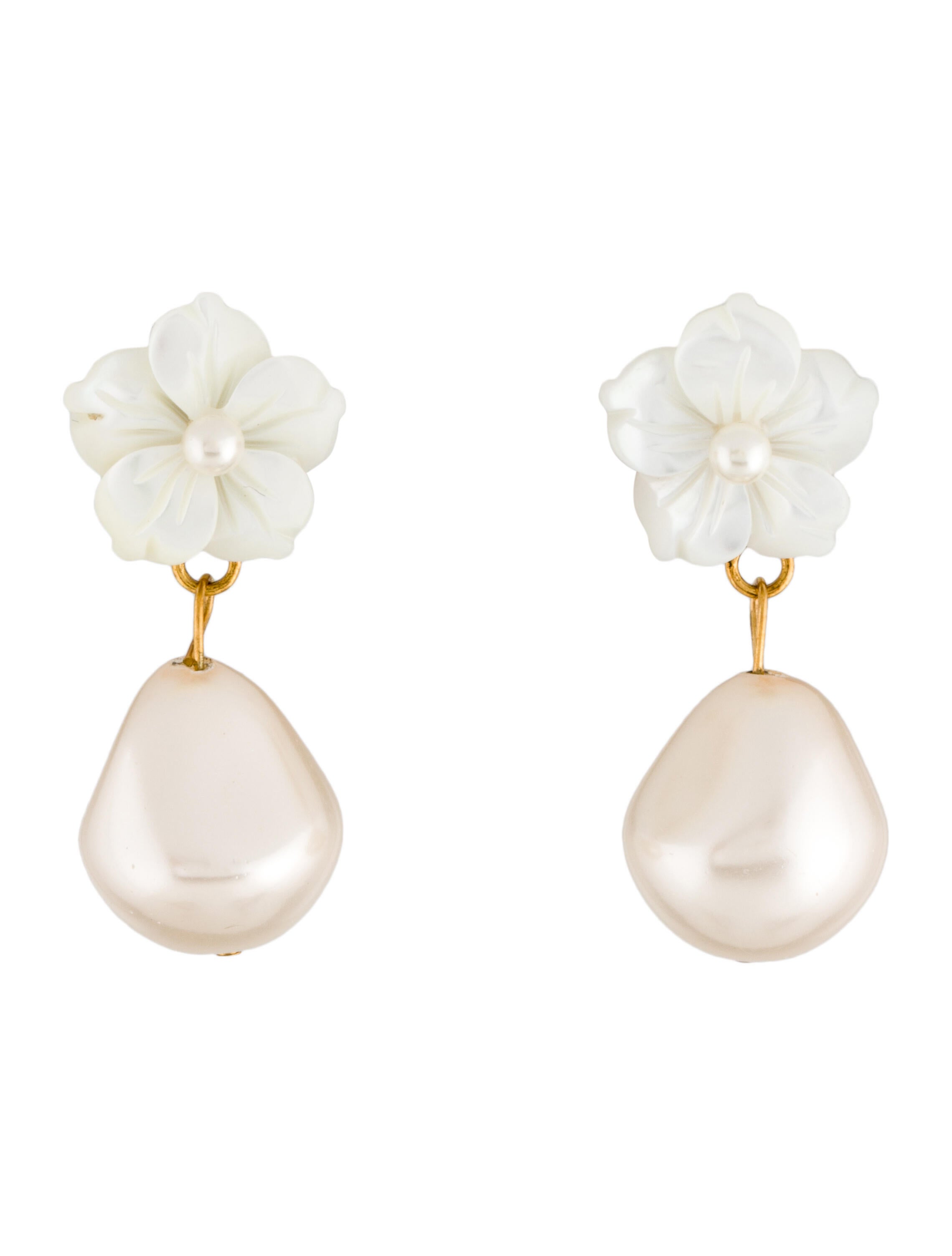 Jennifer Behr Mother of Pearl & Faux Pearl Mina Drop