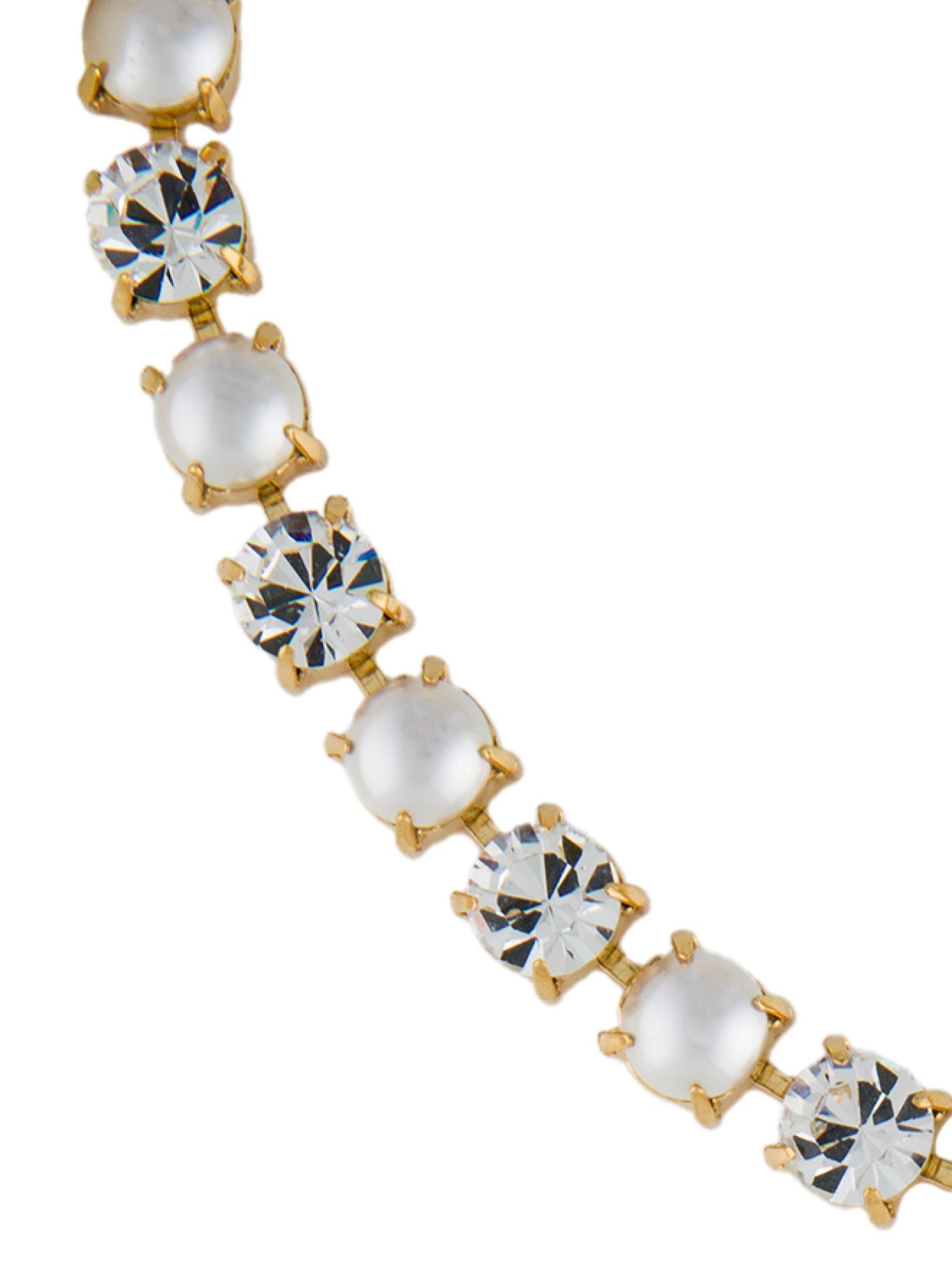 Jennifer Behr Faux Pearl & Crystal Serena Ribbon Tie Necklace