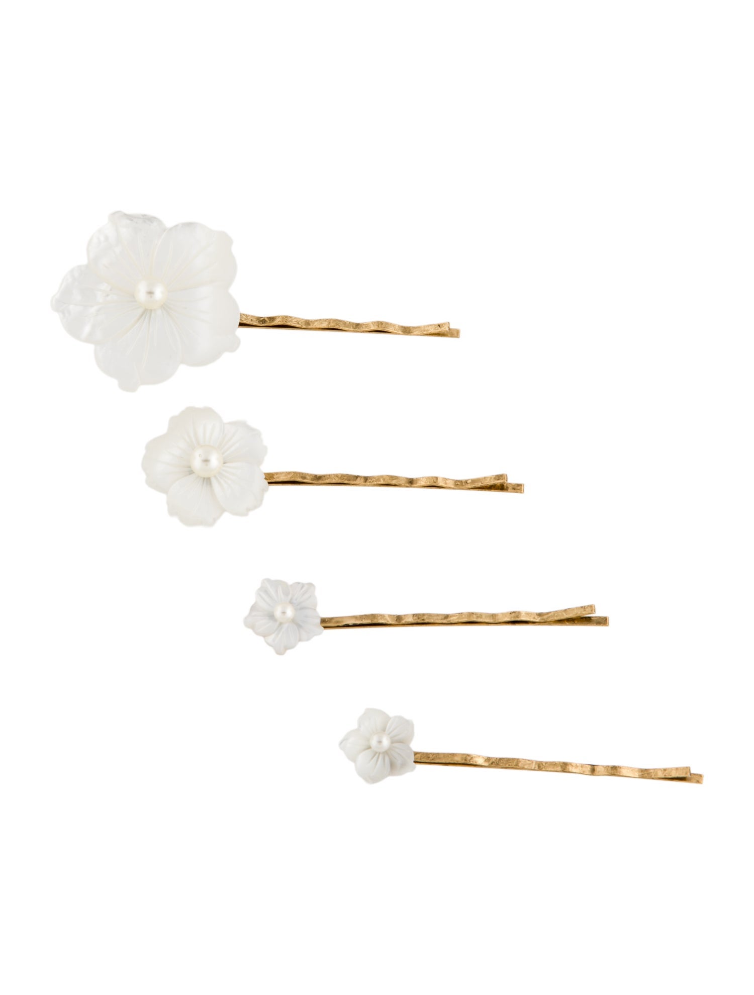 Jennifer Behr Metal Mother of Pearl Embellished Hair Clip