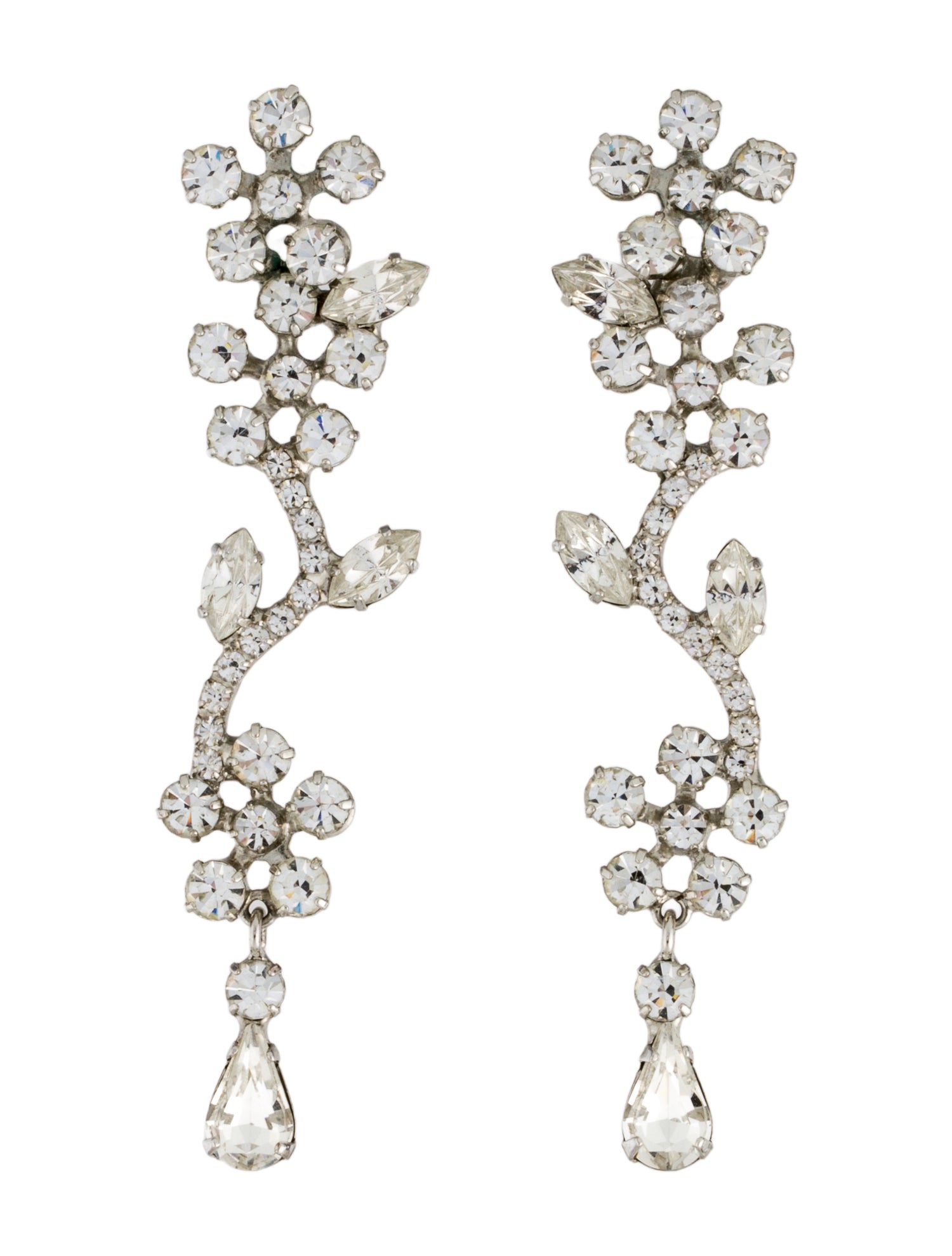 Jennifer Behr Crystal Flower Drop Earrings