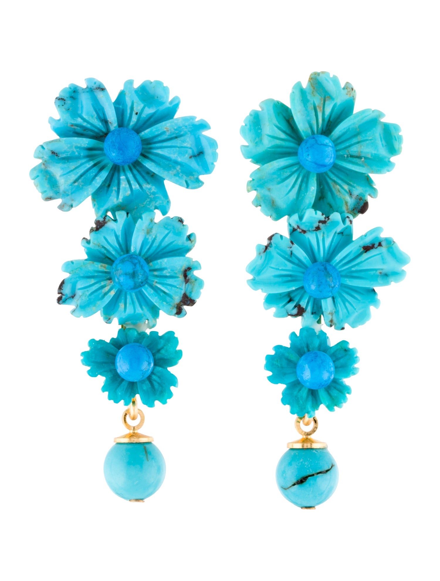 Jennifer Behr Resin Three Flower Drop Earrings