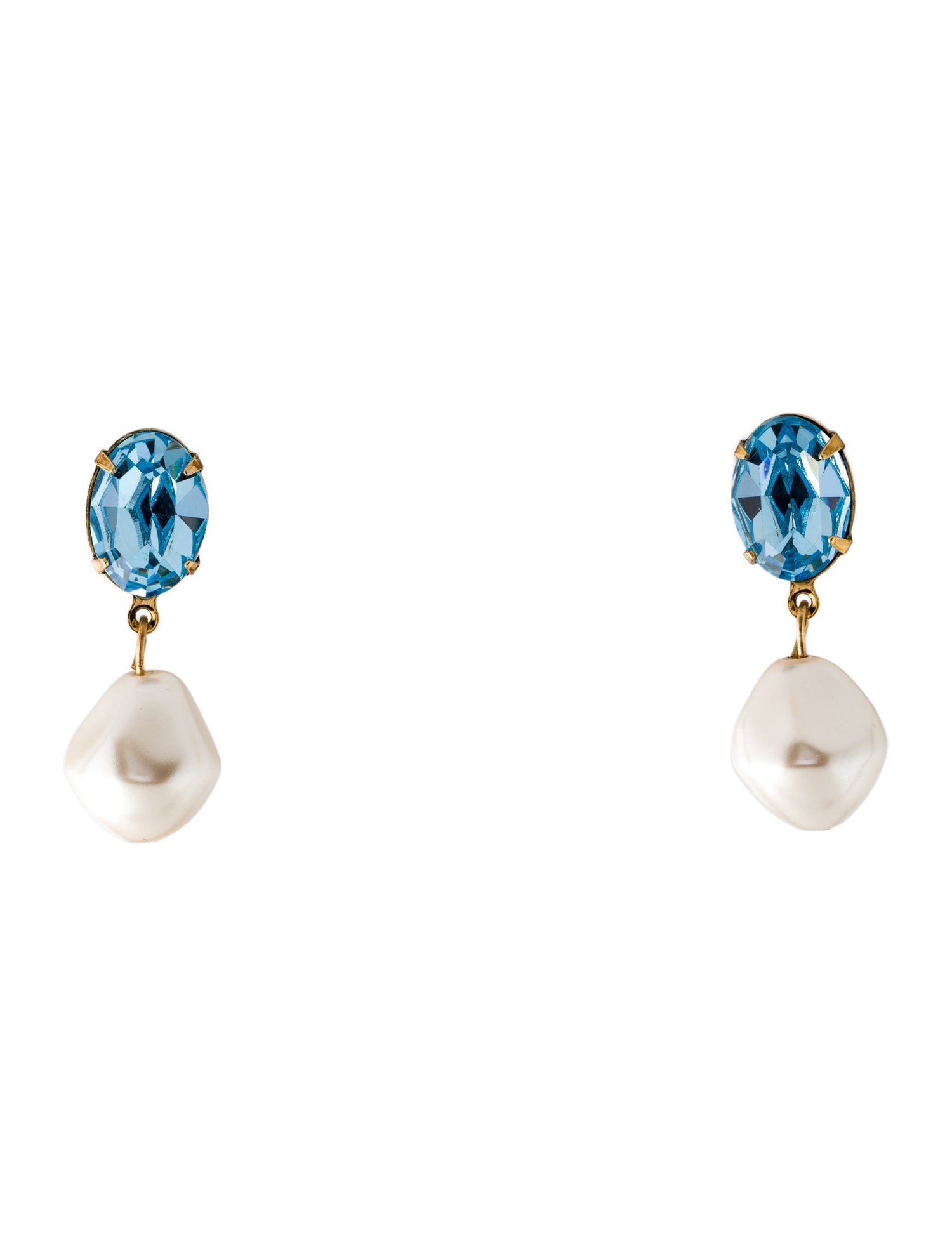Jennifer Behr Crystal & Faux Pearl "Tunis" Drop Earrings