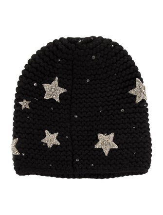 Jennifer Behr Crystal Embellished Knit Beanie
