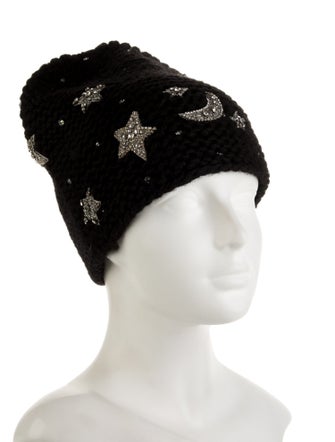 Jennifer Behr Crystal Embellished Knit Beanie