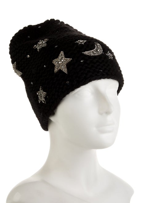 Jennifer Behr Crystal Embellished Knit Beanie