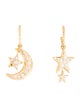 Jennifer Behr Crystal Star/Moon Drop Hoop Earrings