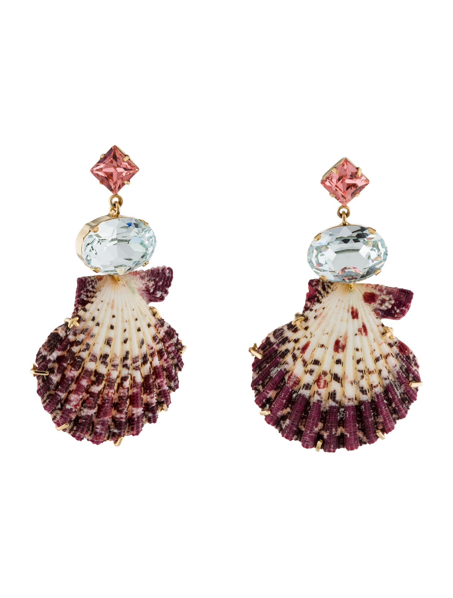 Jennifer Behr Crystal Aegean Shell Drop Earrings