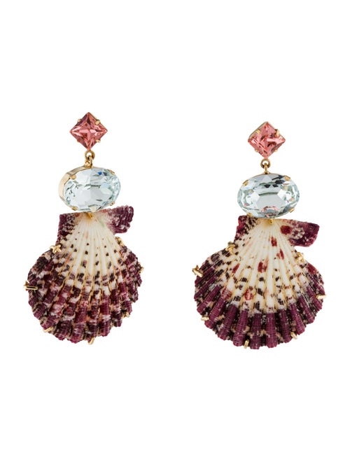 Jennifer Behr Crystal Aegean Shell Drop Earrings