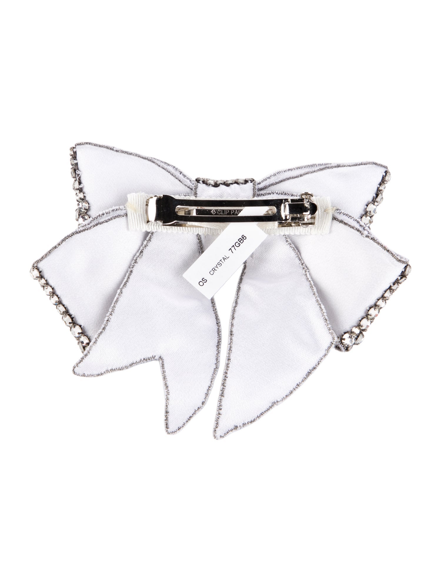 Jennifer Behr silver crystal embellished bow hairclip