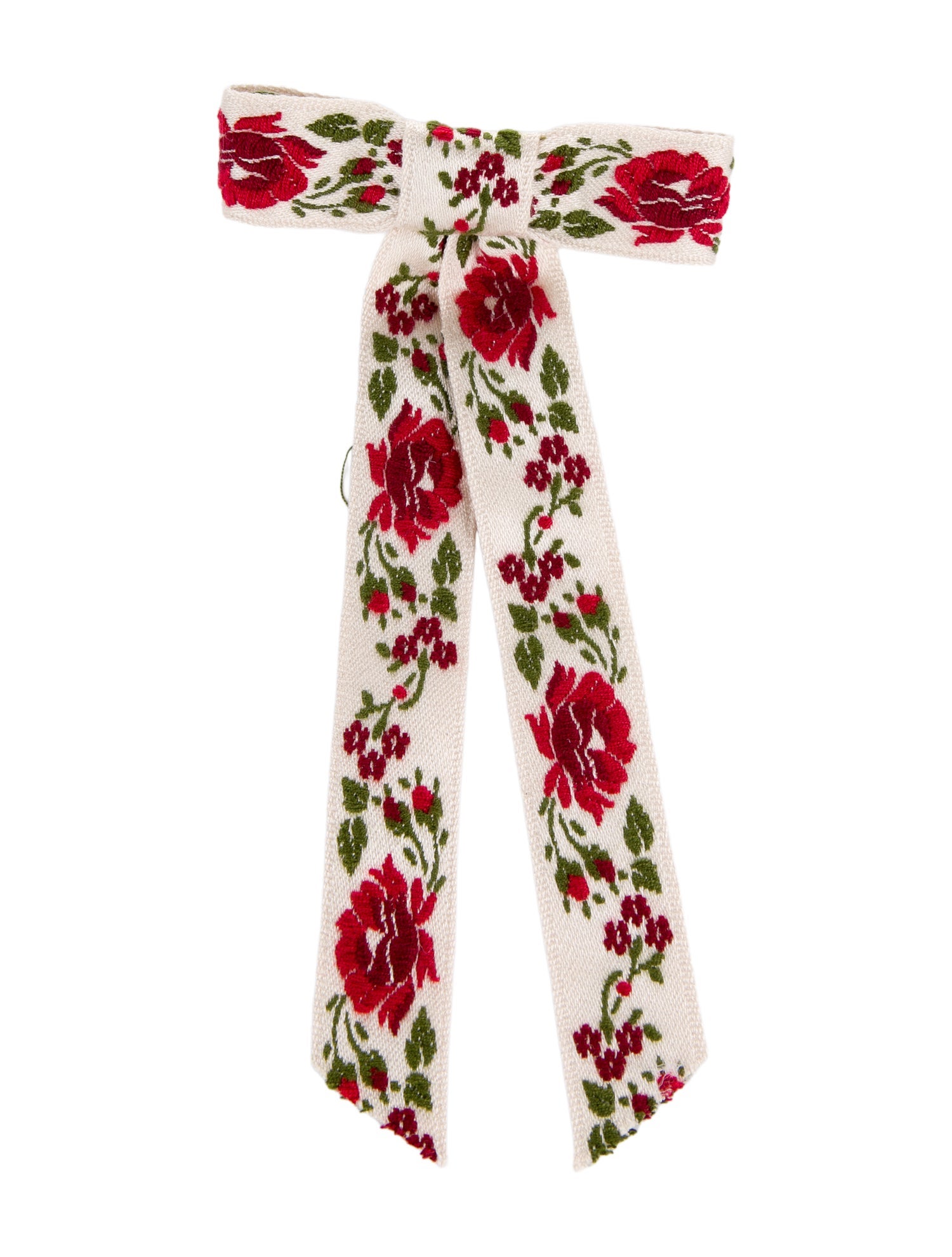 Jennifer Behr Embroidered Bow Hair Clip