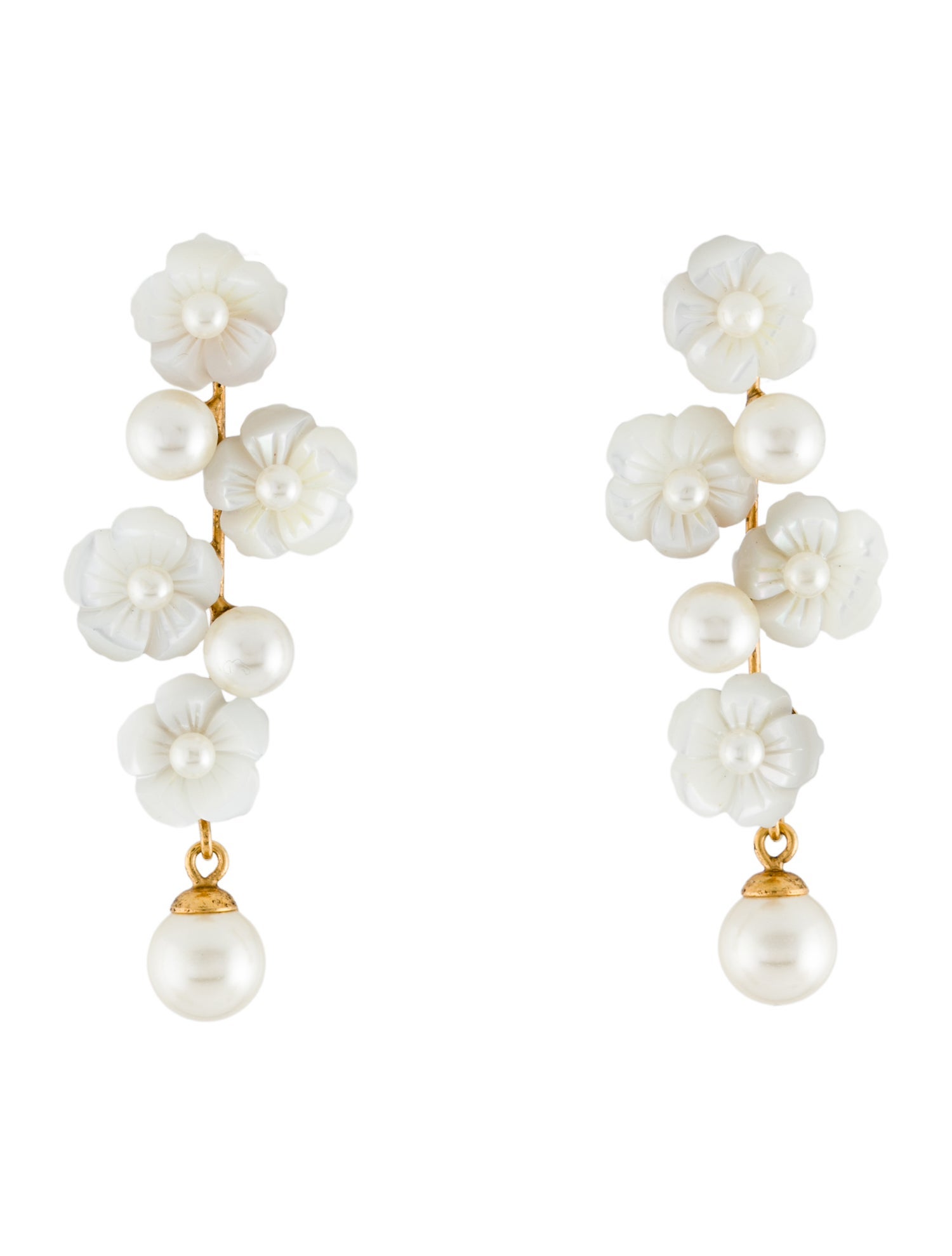 Jennifer Behr Mother of Pealr & Faux Pearl Calissa Earrings
