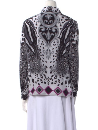 Bessi Silk Printed Button-Up Top