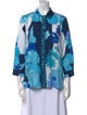 Bessi Floral Print Three-Quarter Sleeve Button-Up Top